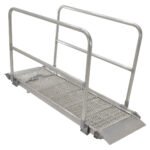 Vestil Aluminum Grip-Strut Walk Ramps with Hand Rails AWR-G-28-12A-HR