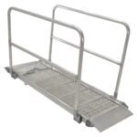 Vestil Aluminum Grip-Strut Walk Ramps with Hand Rails AWR-G-38-12A-HR