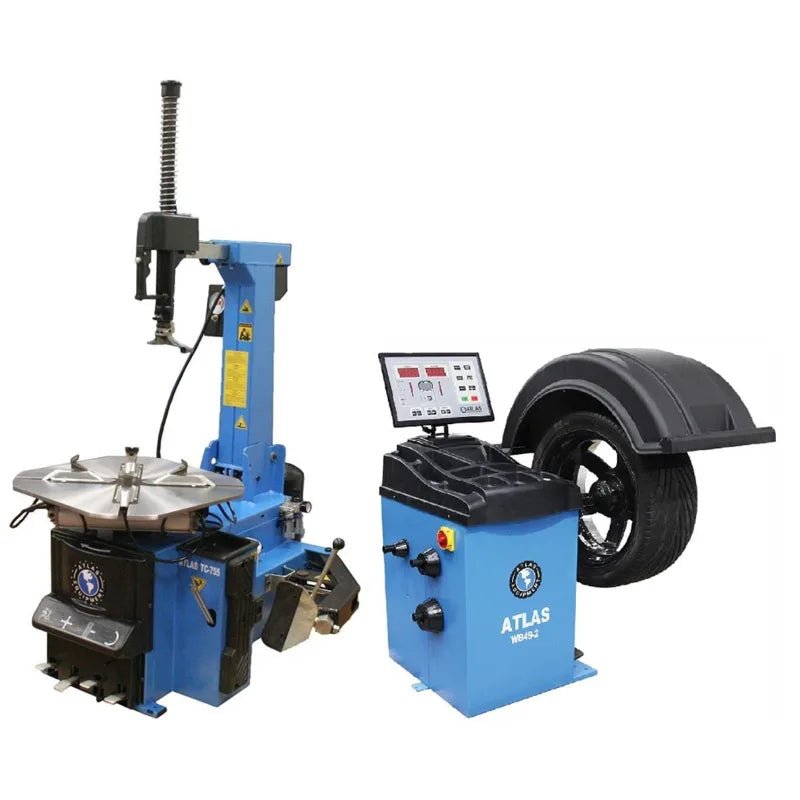 c110_1-1 Atlas TC755 Tilt-Back Tire Changer + WB49-2 Wheel Balancer Combo Package - Image 1