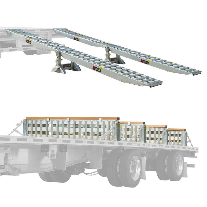 hd-ramps-kit-ramp-load-leveler-23-20-192-02-02-mll-4-kit HD Ramps 4 Bunk Load Leveler / 4 Ramp Master Kit for 20" Step Deck Trailers, 23,500 lb, Aluminum - Image 1