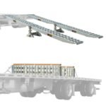 HD Ramps 2 Bunk Load Leveler / 4 Ramp Master Kit for 20" H Step Deck Trailers, 23,500 lb Capacity, Aluminum Ramps