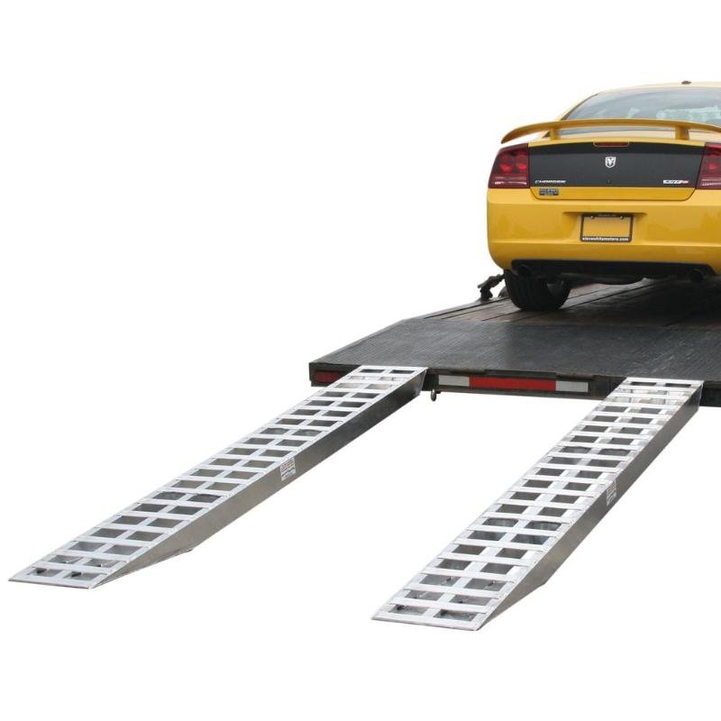 knife-foot-car-trailer-ramps-05-20-120-01 HD Ramps Pin-On End Car Trailer Ramps 10' x 20" Aluminum, 5,000 lb per Axle - Image 1