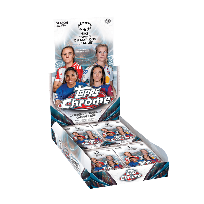 resizingforshopify-2024-10-01T112008.021 2023/24 Topps UEFA Women's Champions League Chrome Soccer Hobby Box - Image 1