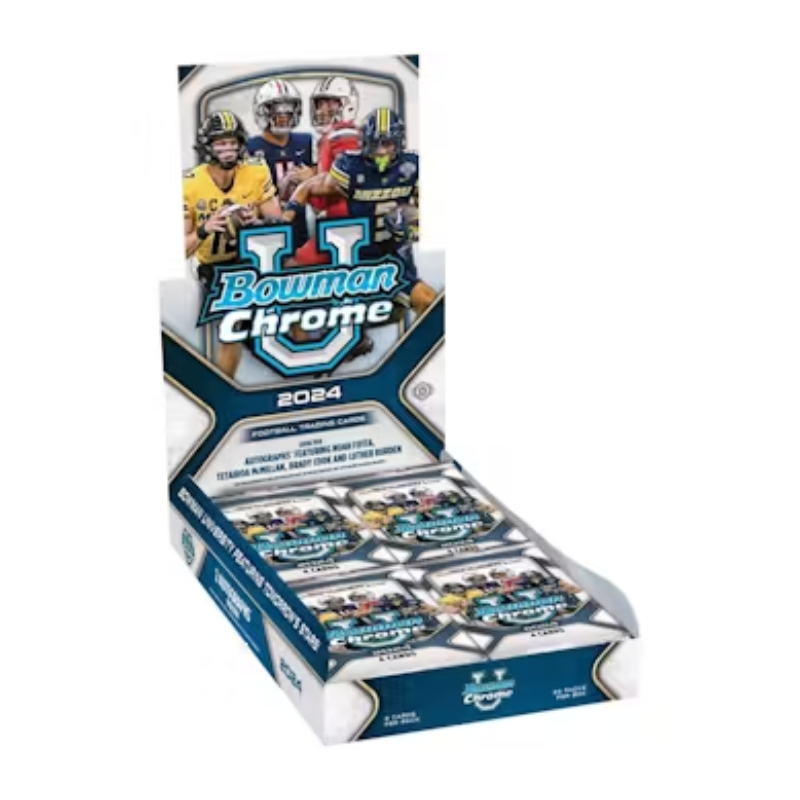 resizingforshopify-2024-11-14T114329.507_44ed30dd-b201-4282-88e1-54dfaf07b181 2024 Bowman University Chrome Football Hobby Box - Image 1