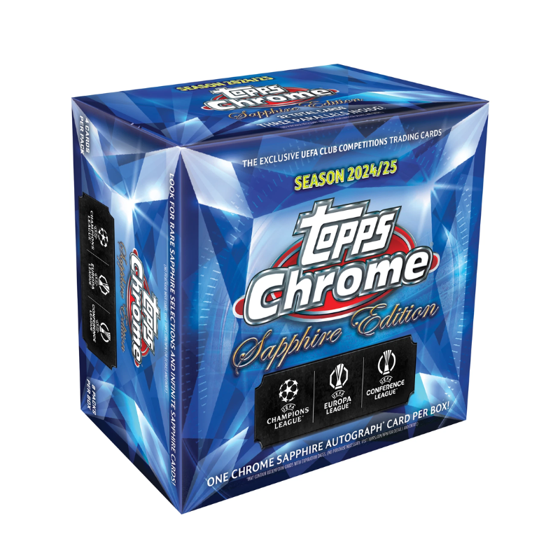 resizingforshopify-2025-06-19T114201.941 2024/25 Topps Chrome UEFA Club Competitions Sapphire Box - Image 1