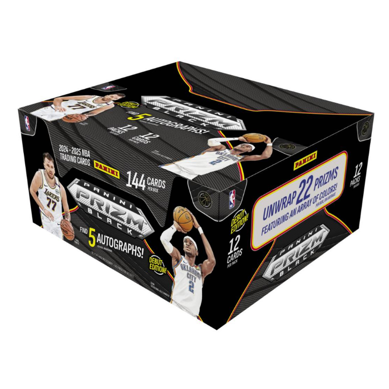 resizingforshopify-2025-09-16T170856.545 2024/25 Panini Prizm Black Basketball Hobby 12 Box Case - Image 1