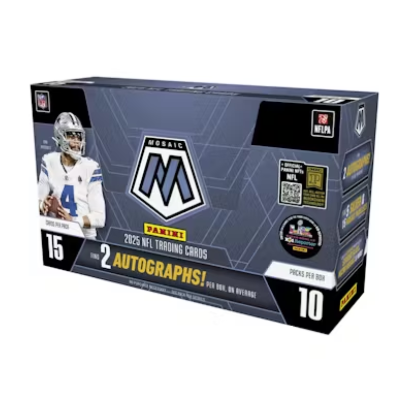 resizingforshopify-2025-10-02T122214.214 2025 Panini Mosaic Football Hobby 12 Box Case - Image 1