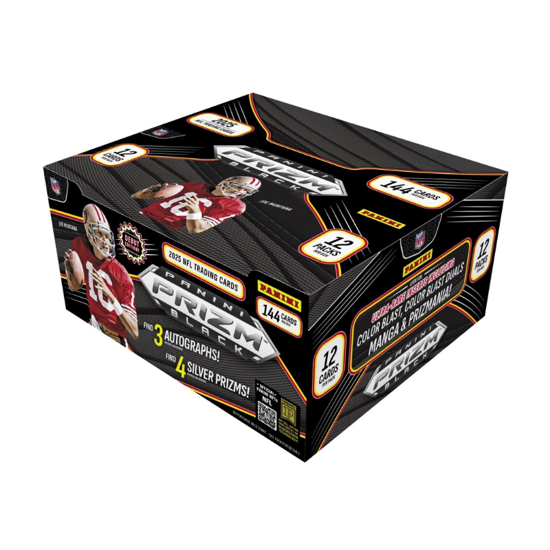 resizingforshopify-2026-02-23T114513.087 2025 Panini Prizm Black Football Hobby 12 Box Case - Image 1