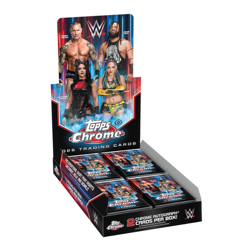 resizingforshopify-2026-04-01T130553.042 2026 Topps Chrome WWE Wrestling Hobby 12 Box Case - Image 1