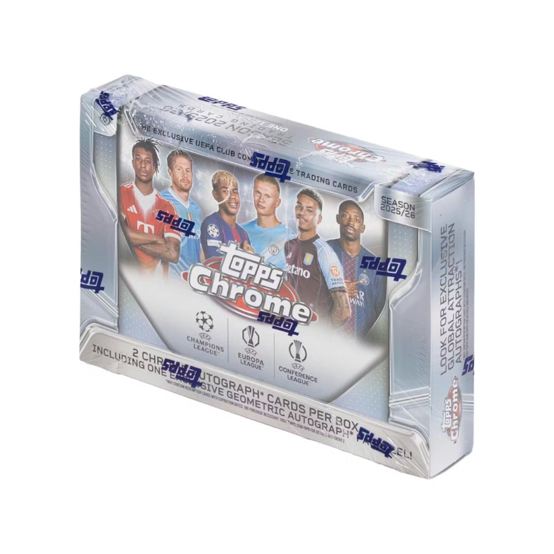resizingforshopify-2026-05-04T133759.177 2025/26 Topps Chrome UEFA Club Competitions Soccer Delight Box - Image 1