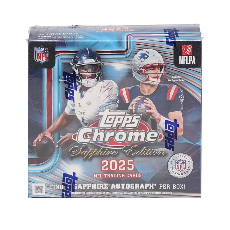 resizingforshopify-2026-06-04T145123.730 2025 Topps Chrome Football Sapphire Edition 10 Box Case - Image 1
