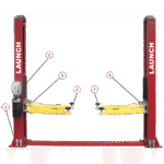 Launch Tech USA TLT240SB 9,000 lb Two Post Floor Plate - Symmetric - RED - Image 2