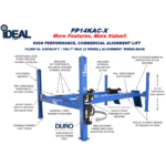 iDEAL FP14KAC-X 14K-4 Post Alignment Lift 182.5" WB (Closed Front / Cable Pull) - Image 7