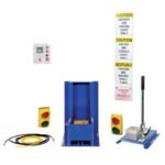 Vestil Trailer Lock System Steel Hydraulic Hand Pump Blue / Yellow